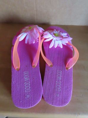 Badeschlappen Zehenschuhe pink mit Blume Gr. 38 Good Mood