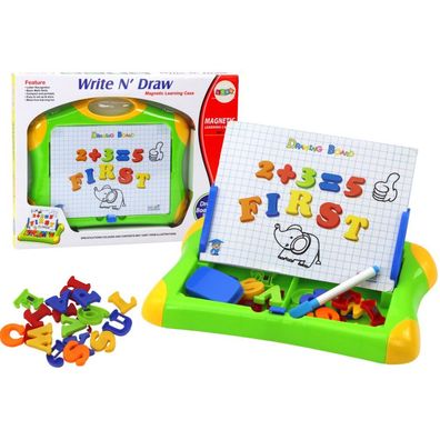 Magnetische Lerntafel, Buchstaben, Zahlen, Markierungsstift, Schwamm