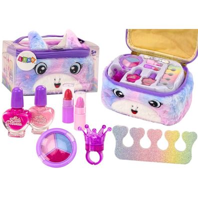 Beauty-Set in Plüsch-Kosmetiktasche, Einhorn-Nagellack-Schatten