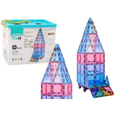 Satz magnetischer Blockplatten, 59 Stück, bunt