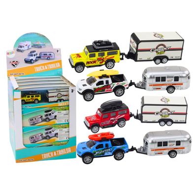 Geländewagen mit Anhänger, Wohnmobil, Metallantrieb