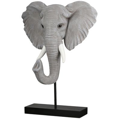 Gilde Skulptur, Elefant, "Ringo", Kunstharz, grau, VE 1, L. 8 cm, B. 25 cm, H. 42