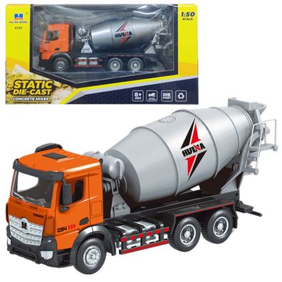 Betonmischer Baufahrzeug Metall Huina Orange 1:50