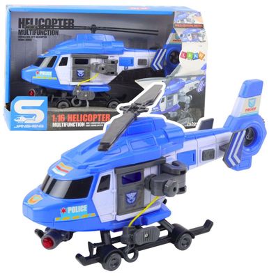 Polizeihubschrauber Haken Trage Lichter Geräusche Blau 1:16