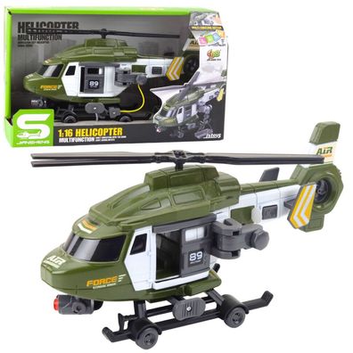 Militärhubschrauber Haken Trage Lichter Geräusche Khaki 1:16