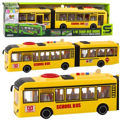 Gelenk-Schulbus, Türen öffnen, Licht, Geräusche, Gelb, 1:16