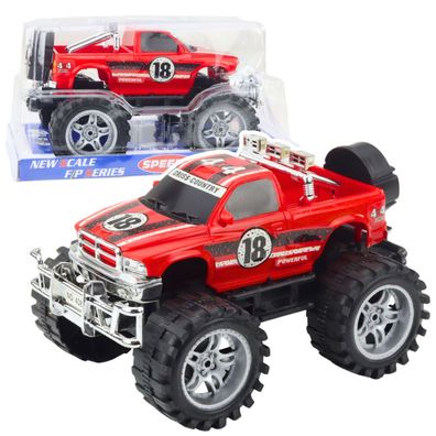 Heckgetriebener Geländewagen mit großen Rädern, rot 27cm