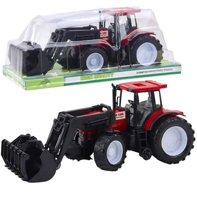 Traktor, landwirtschaftliches Fahrzeug, Landwirt, Mit, Greifer, Rot