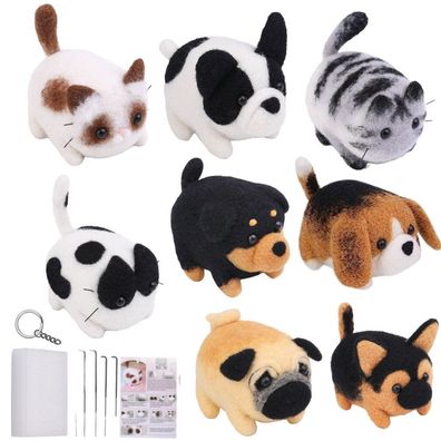 DIY Filzset - Kammgarnwolle Hund Katze Mix