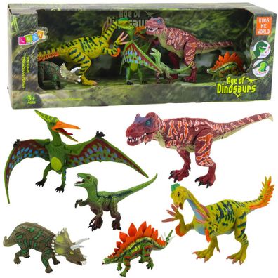 Dinosaurier-Figuren-Set, bewegliche Beine, Münder, 6-tlg