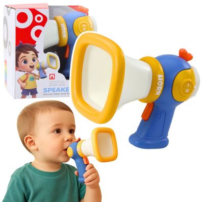 Megafon für Kinder mit Stimmverzerrer und Lichteffekten (blau)
