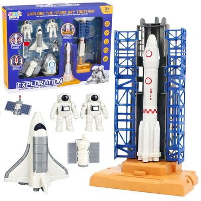 Weltraum-Set Kosmonauten Startturm Raketenshuttle