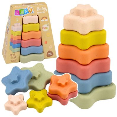 Sensorische Pyramidensterne, weiche Bausteine, buntes Puzzle, 6-teilig