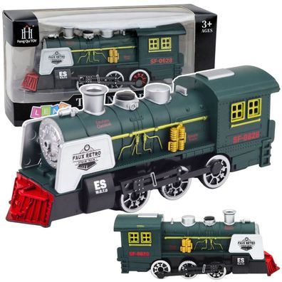 Klassische Lokomotive Hindernissensor Rauchlichter Geräusche Grün