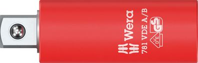 Wera 781 A/B VDE Verbindungsteil isoliert 1/4" auf 3/8" Stecknuss Adapter