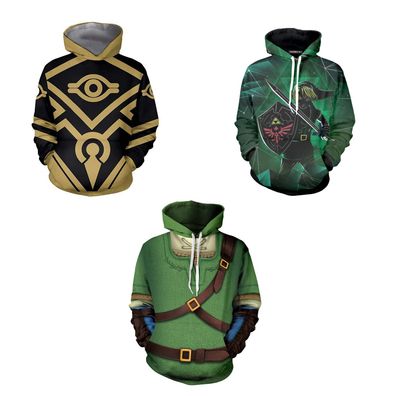 The Legend of Zelda Link 3D Zipper Hoodie Jacke Sweatshirts Mantel Kostume