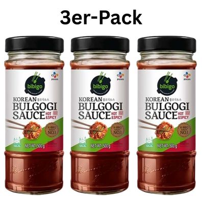 3er-Pack bibigo Bulgogi Sauce Hot & Spicy 500g