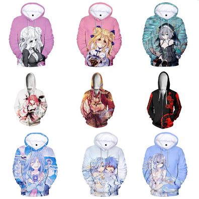 DATE A LIVE IV 3D Hoodie Cosplay Tokisaki Kurumi Sweatshirt Jacke Mantel Kostume