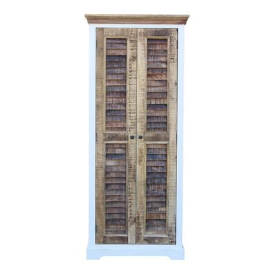 Garderobenschrank 80x190cm 'Nizza' Mango weiß natur