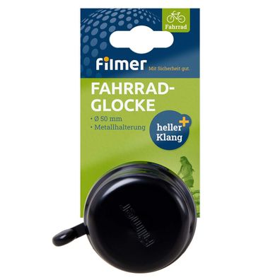 Fahrradklingel Glocke schwarz 55mm Stahl Halterung Metall Fahrradzubehör Klingeln