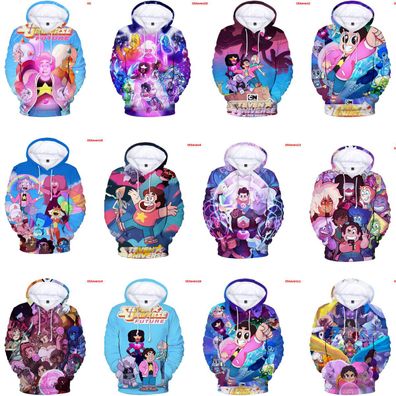 Steven Universe 3D Hoodies Steven Garnet Amethyst Pearl Sweatshirt Jacke Mantel