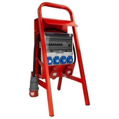 Baustromverteiler auf Ständer mit Dach 32A/16A 4x230V mit Sicherungen Doktorvolt