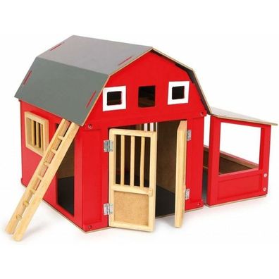 Small Foot 8555 Holzscheune Alabama, roter Holzstall
