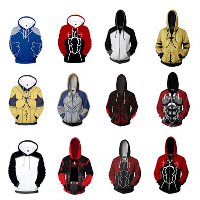 Fate Stay Night 3D Hoodies Cosplay Archer Saber Sweatshirts Jacke Mantel Kostume