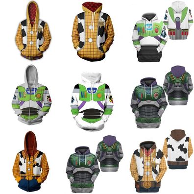 Toy Story Woody Buzz Lightyear 3D Hoodies Sweatshirts Jacke Erwachsene Kostume