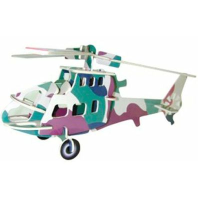 WOODEN TOY , WCK 3D Puzzle Kampfhubschrauber Farbe