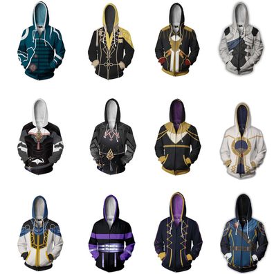 Fire Emblem 3D Hoodies Cosplay Herren Zipper Sweatshirts Mantel Jacke Costumes