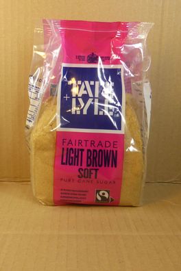 500gr. Leichter brauner Zucker, unraffiniert, von Tate+Lyle, Fairtrade, VEGAN