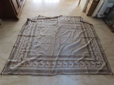 Überwurf Sofadecke Couchdecke braun weiß blau ca. 230x207cm