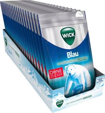 WICK Blau Hustenbonbons ohne Zucker 20 Beutel à 72 g (ca. 20 Hustenbonbons)