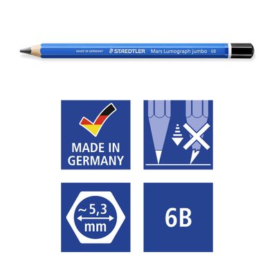 STAEDTLER® 100J-6B Bleistift Mars Lumo j. 6B 100% PEFC