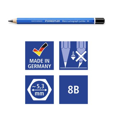 STAEDTLER® 100J-8B Bleistift Mars Lumo j. 8B 100% PEFC