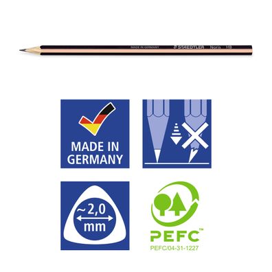 STAEDTLER® 61 SBK3 PA Bleistiftset slim Pastel 100% PEFC