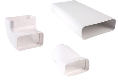 Flachkanal 150x70mm Dunstabzug Küche 3 Teile Abluftzubehör-Set Lüftungsrohre