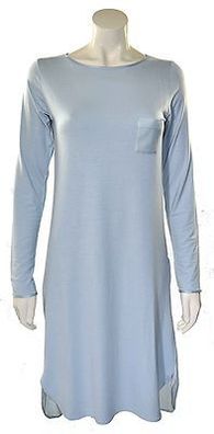 Damen Sleepshirt Dakota Viskose Seide langarm misty blue
