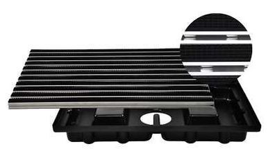 Aluprofilmatte Gummi 22 mm + Bodenwanne Schwarz wetterfest robust