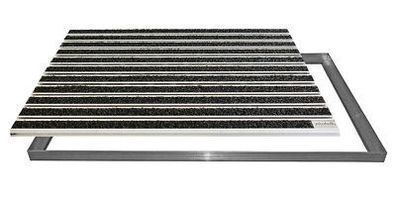 Aluprofilmatte Outdoor Sauberlaufeinlage mit Rahmen rutschsicher wetterfest