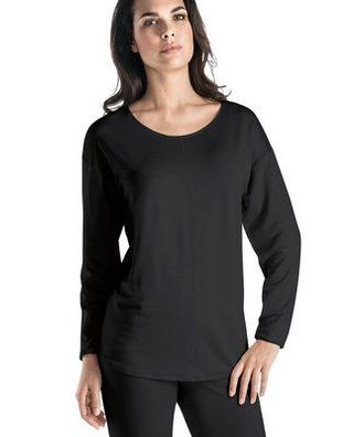Hanro Lounge Shirt Langarm Chelsea- Lyocell/ Elasthan- Farbe black- Gr XS bis XL