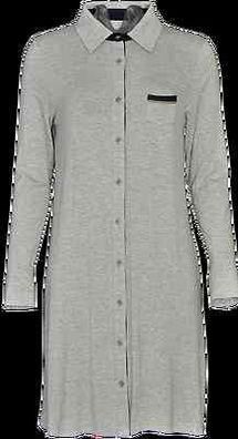 Pluto Sleepshirt BLAKE- durchgeknöpft- Viskose Elast- Fb grau melange- Gr 36- 46
