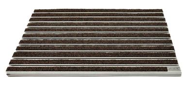 Eingangsmatte Aluprofil Rips 59x39 cm braun rutschhemmend