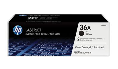 HP Toner Doppelpack CB436AD Schwarz (ca. 2x 2.000 Seiten)