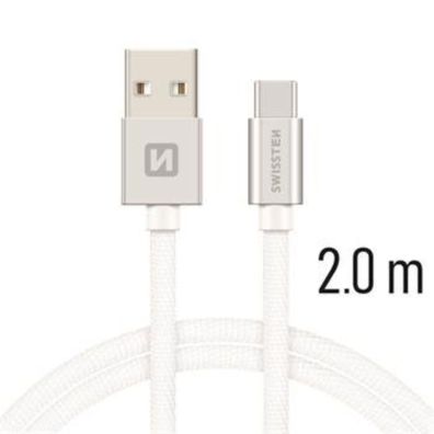 Swissten Textile Universal Quick Charge 3.1 USB-C Daten- und Ladekabel 2 m