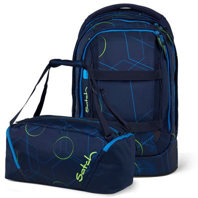 satch pack Set aus pack + Sporttasche PakDuf-25, Blue Tech, Mädchen & Jungen