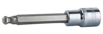 KS TOOLS 1/2" CHROMEplus Bit-Stecknuss Innensechskant, ugelkopf, lang, 14 mm, 200 mm