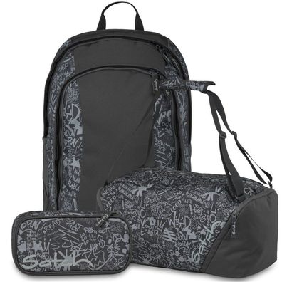 satch Set aus air + Sporttasche + Schlamperbox 26, Street Ink, Mädchen & Jungen