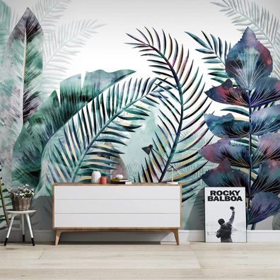 Premium Tropenblätter Wandtapete - Nordisches Aquarell Design modern 10300
